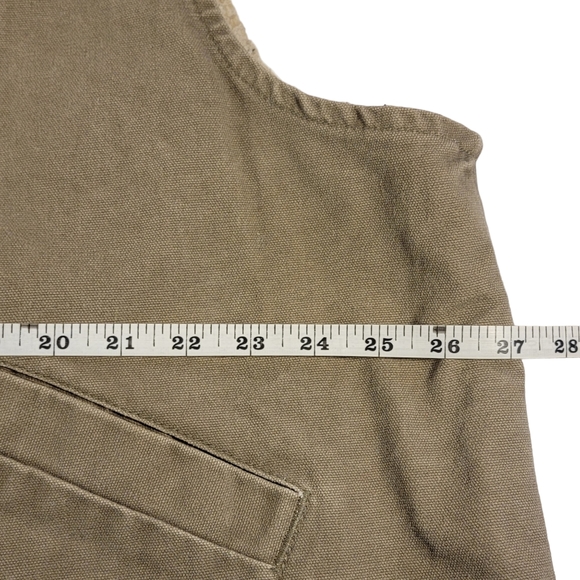 Carhartt V13 DES Sherpa Fleece Lined Canvas Workwear Tan Gray Vest Men's 2XL - Picture 10 of 10